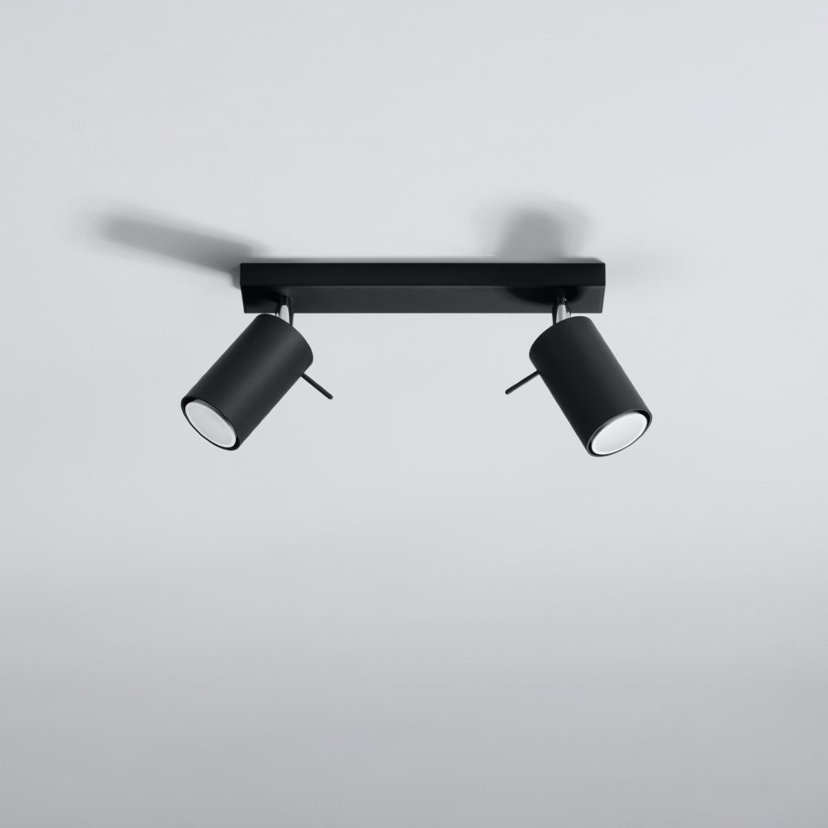 Ring Double Black Spotlight - Modern Adjustable Steel Ceiling Light - 30x6x16 cm