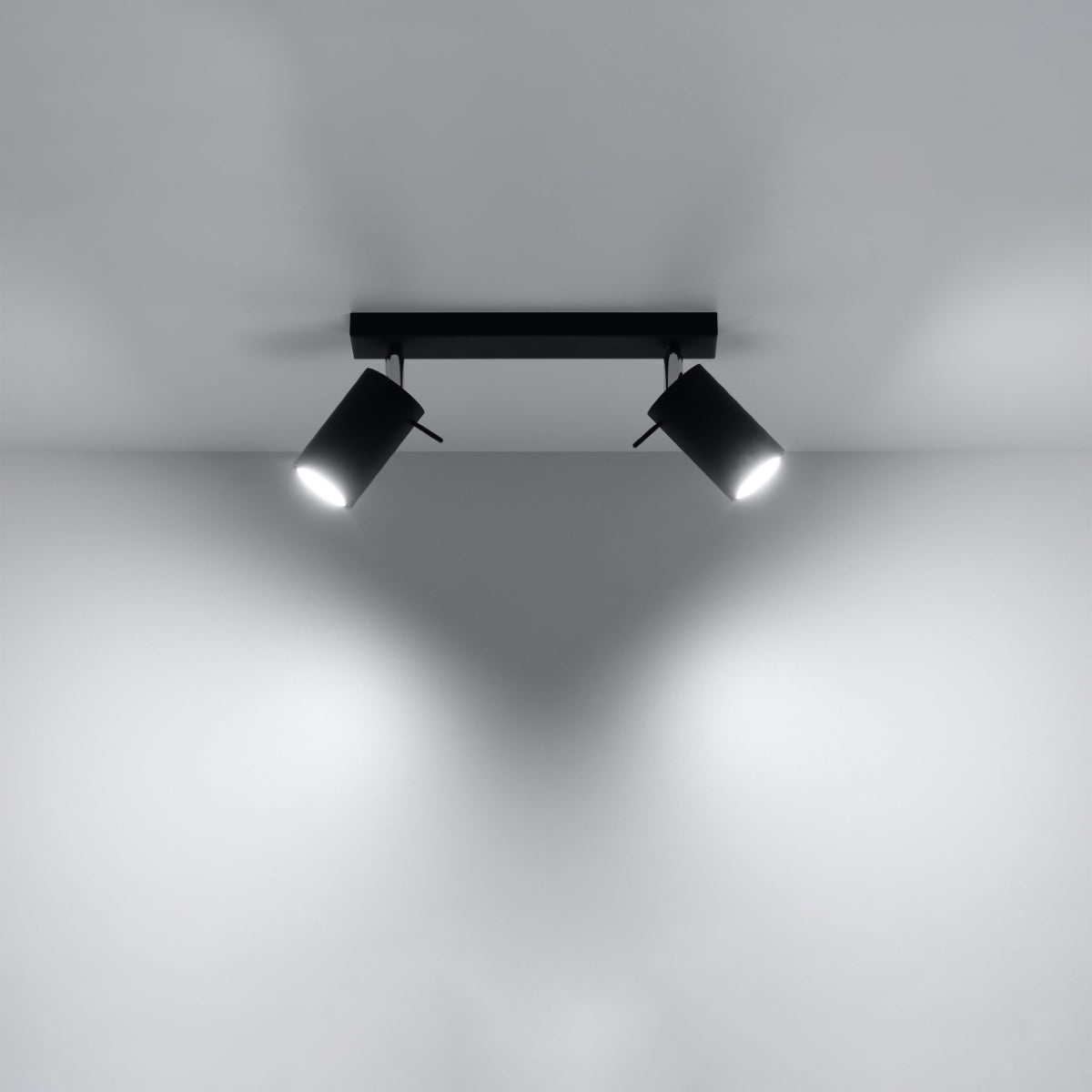 Ring Double Black Spotlight - Modern Adjustable Steel Ceiling Light - 30x6x16 cm