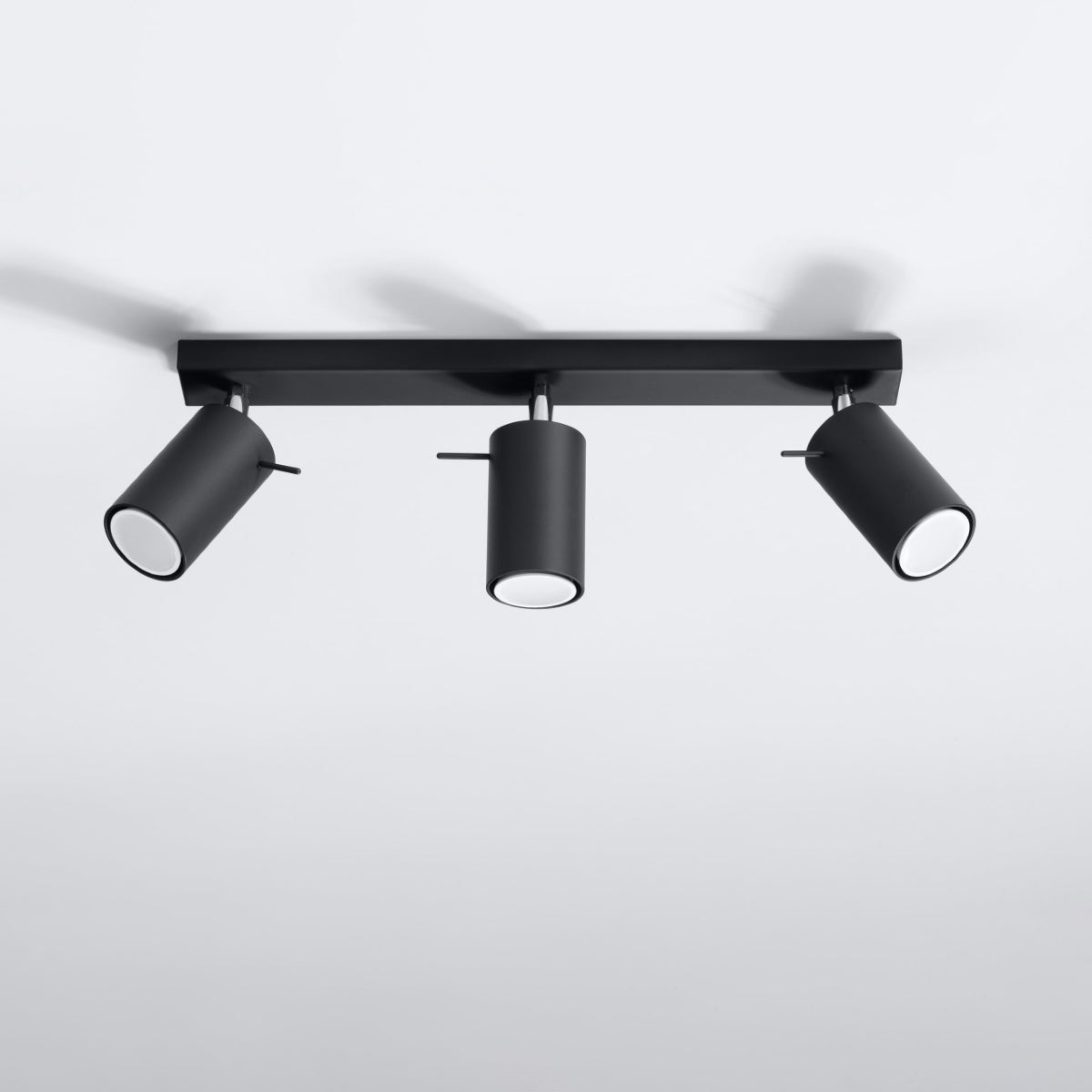 Ring Triple Black Spotlight - Modern Adjustable Steel Ceiling Light - 45x6x16 cm