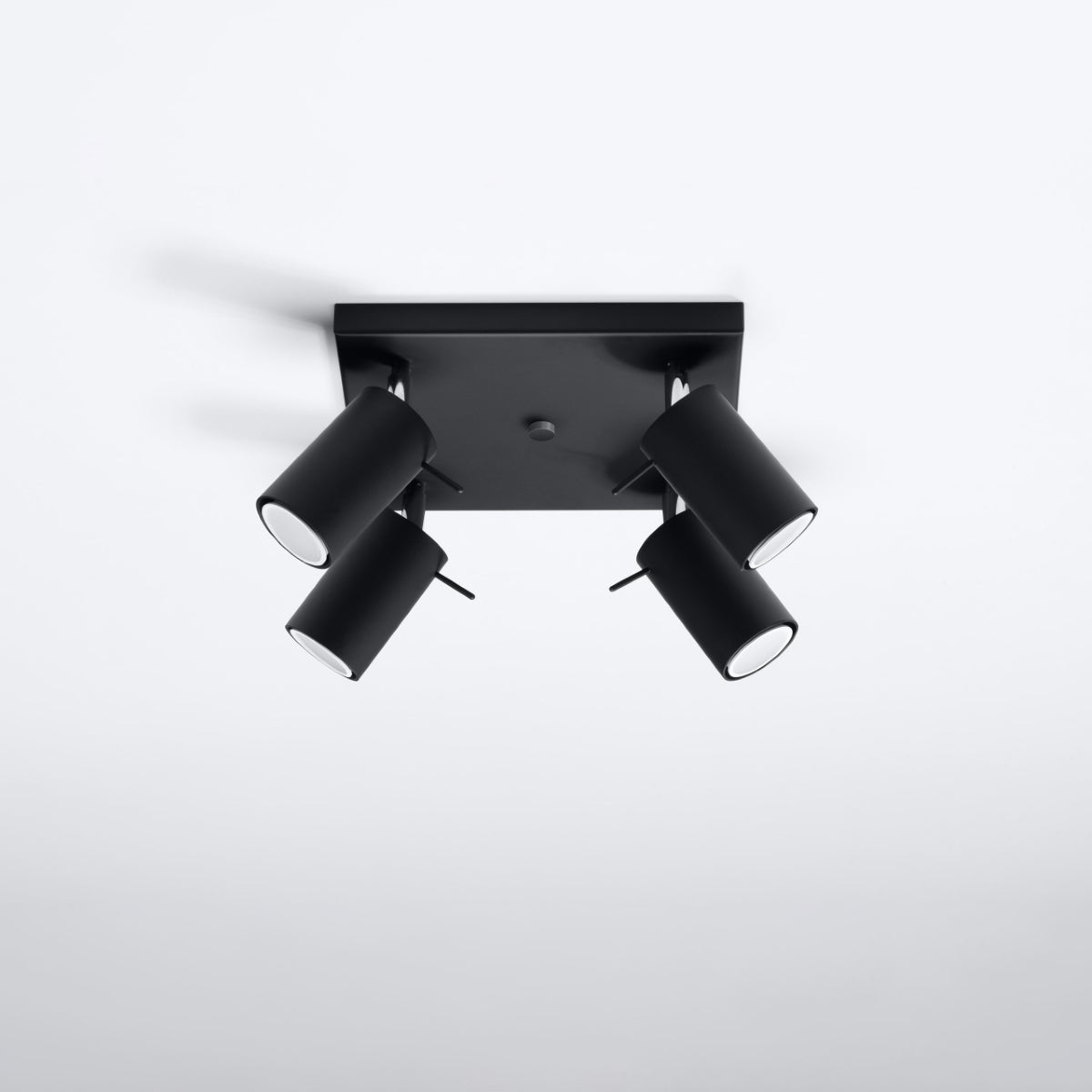 Ring Quad Black Spotlight - Adjustable Modern Steel Ceiling Light - 25x25x16 cm