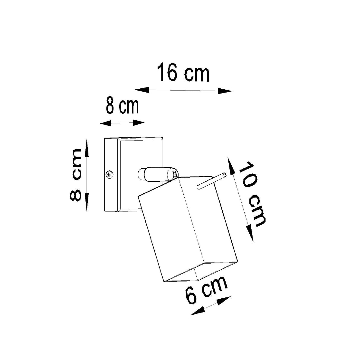 Merida Industrial White Spotlight - Adjustable Steel Ceiling Lamp, 8x16x8 cm