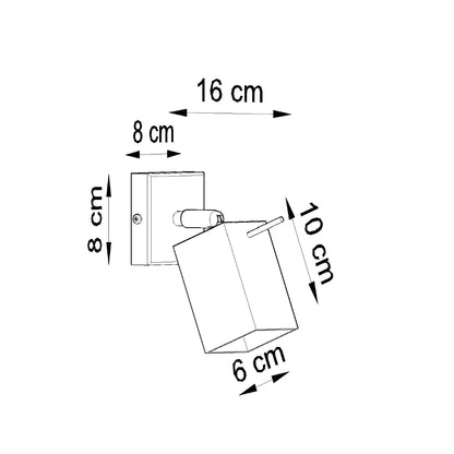 Merida Industrial White Spotlight - Adjustable Steel Ceiling Lamp, 8x16x8 cm