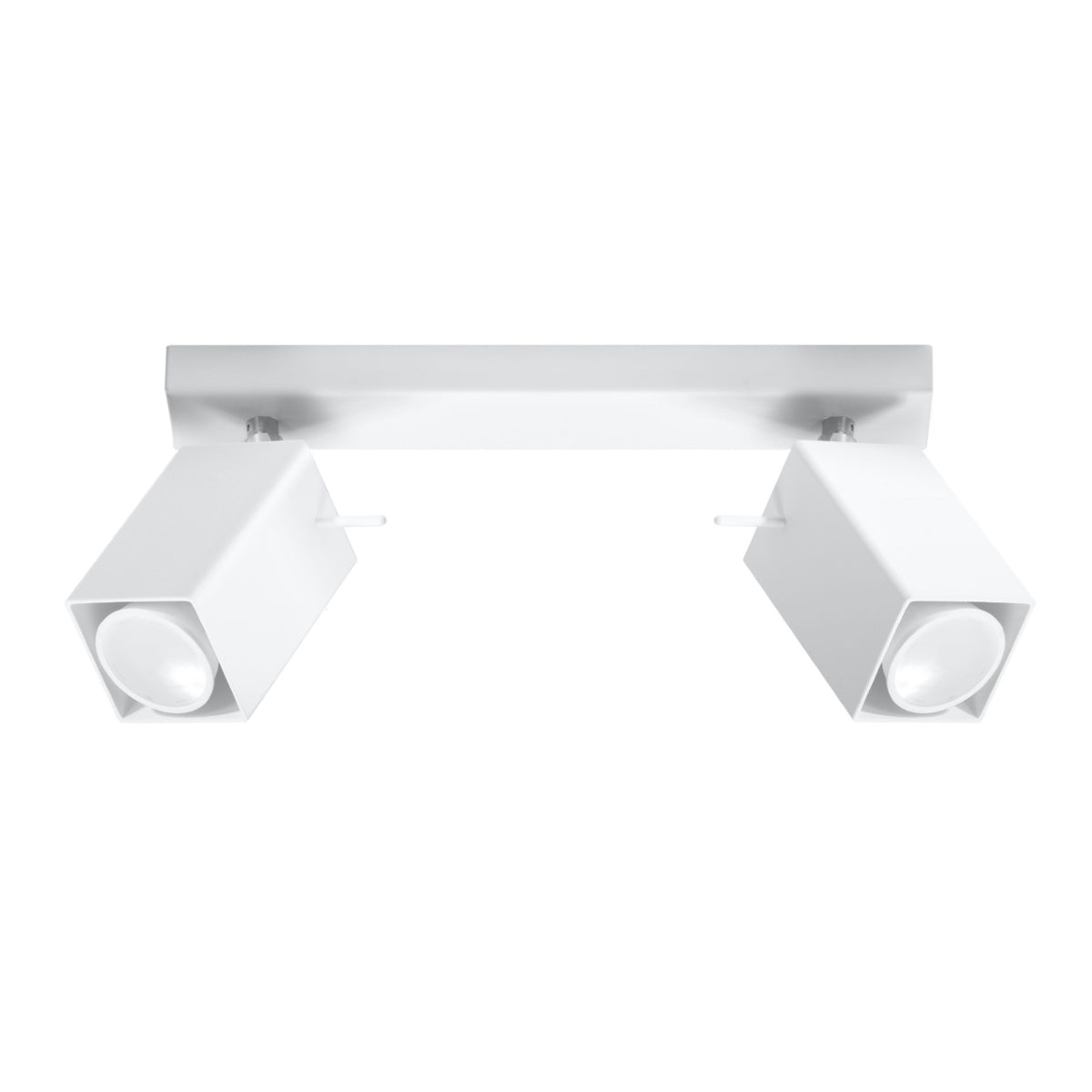 Merida Industrial White Double Spotlight - Adjustable Steel Ceiling Lamp, 30x6x16 cm