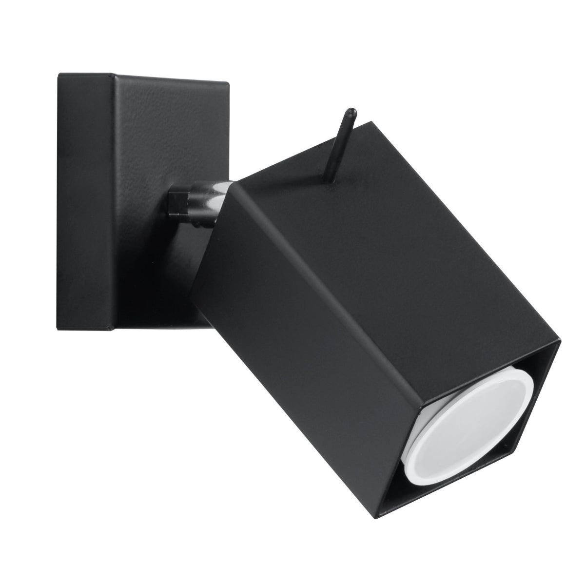 Merida Industrial Black Single Spotlight - Adjustable Steel Wall/Ceiling Lamp - 8x16x8 cm