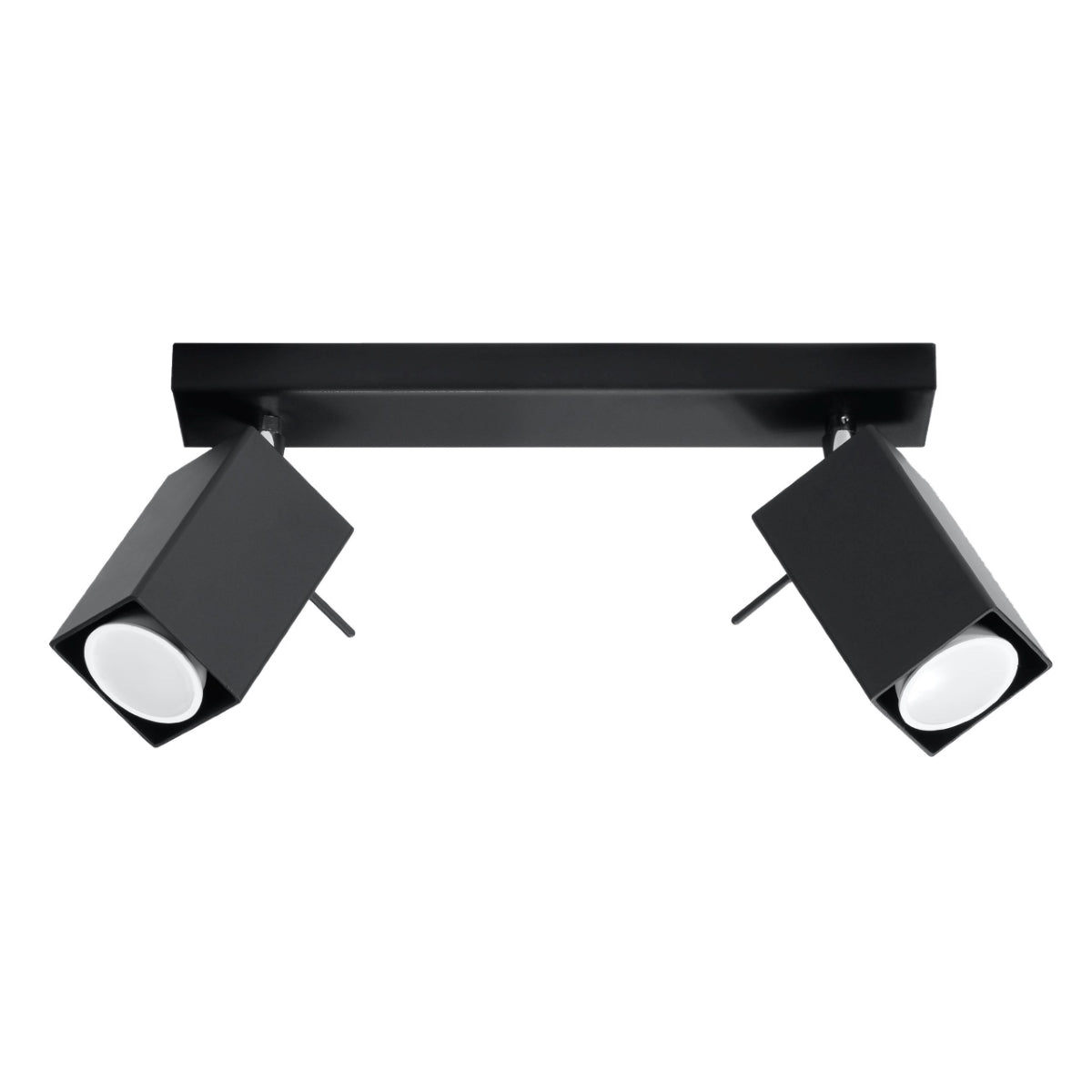 Merida Industrial Black Double Spotlight - Adjustable Steel Wall & Ceiling Lamp - 30x6x16 cm