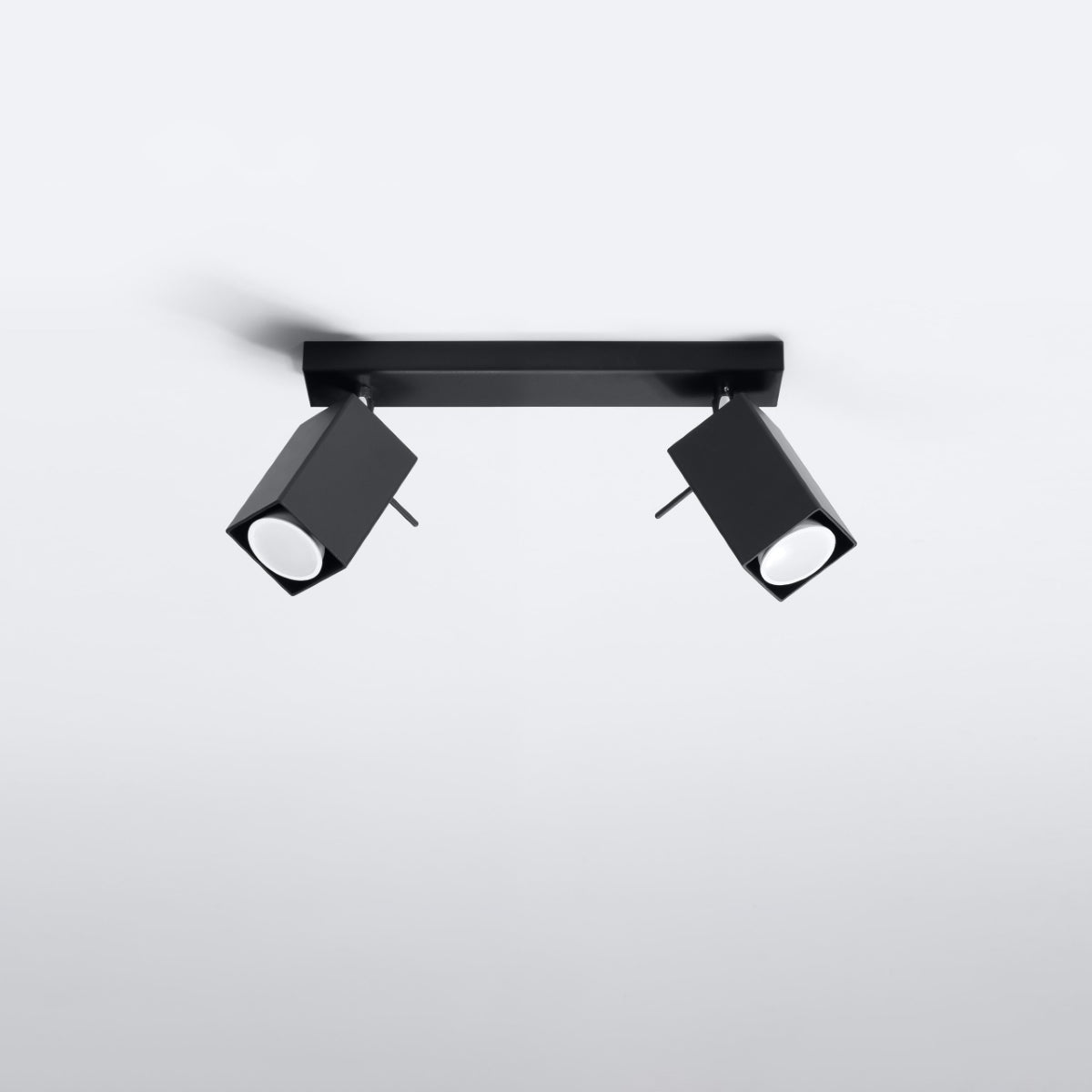 Merida Industrial Black Double Spotlight - Adjustable Steel Wall & Ceiling Lamp - 30x6x16 cm