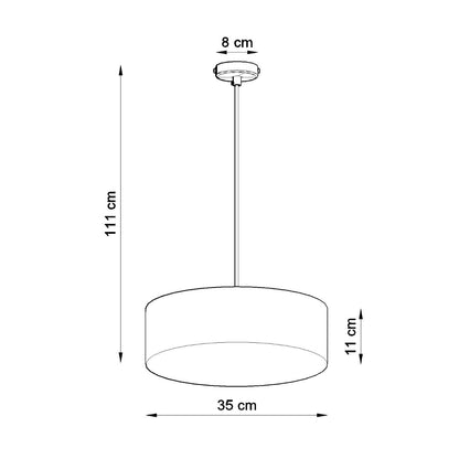 Arena Black Ceiling Lamp - Modern PVC Design - E27 LED - 35x35x11 cm