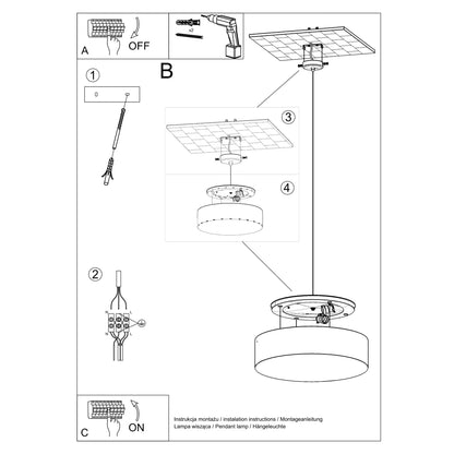 Arena Black Ceiling Lamp - Modern PVC Design - E27 LED - 35x35x11 cm