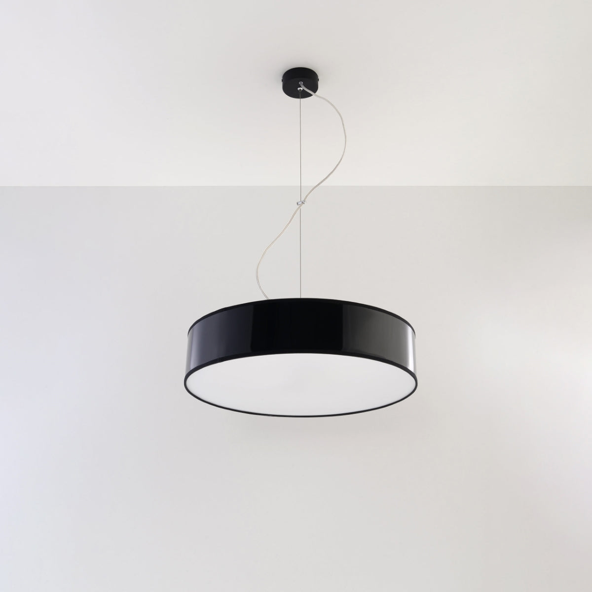 Arena Black Ceiling Lamp - 3x E27 LED - Modern PVC Design - 45x45x11 cm