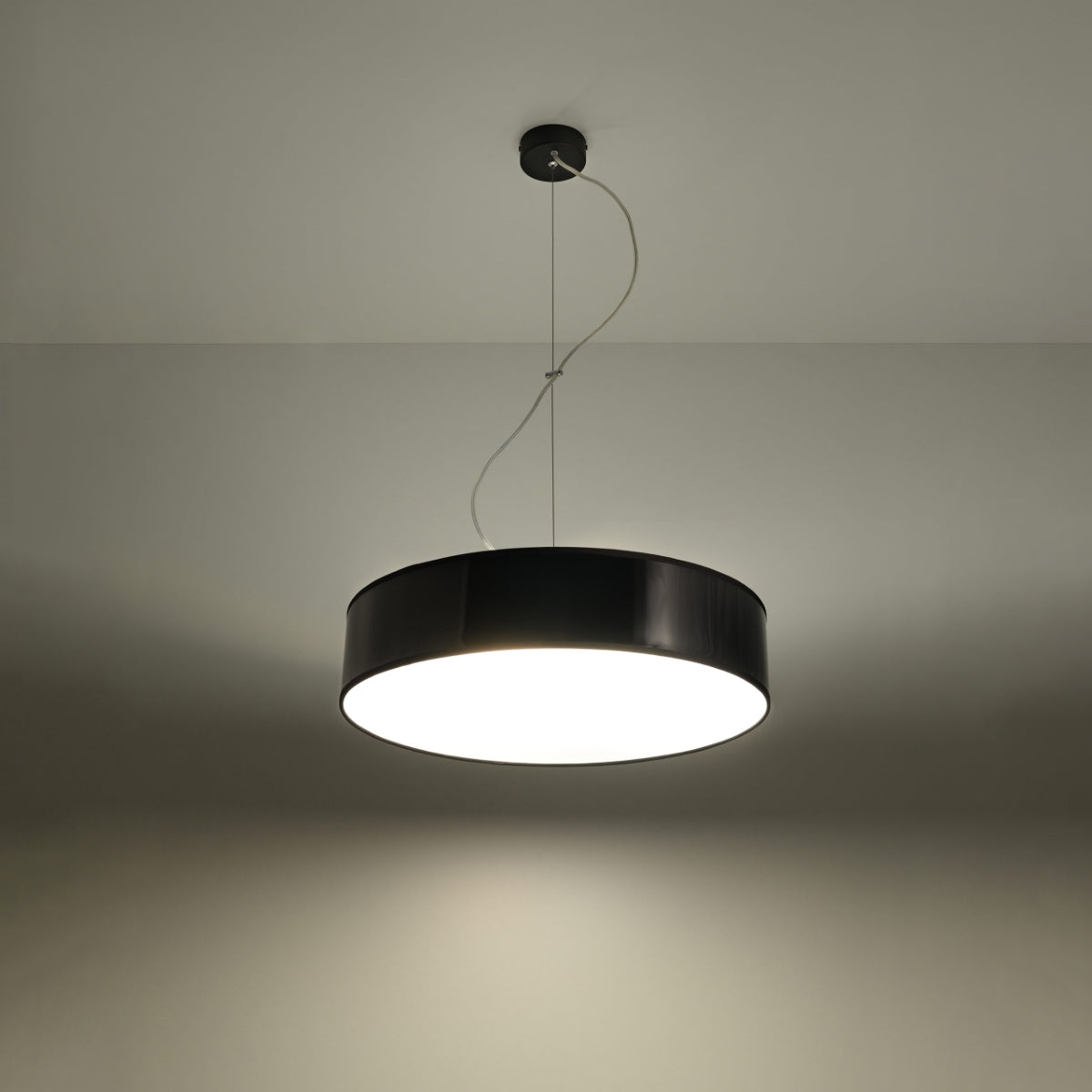 Arena Black Ceiling Lamp - 3x E27 LED - Modern PVC Design - 45x45x11 cm