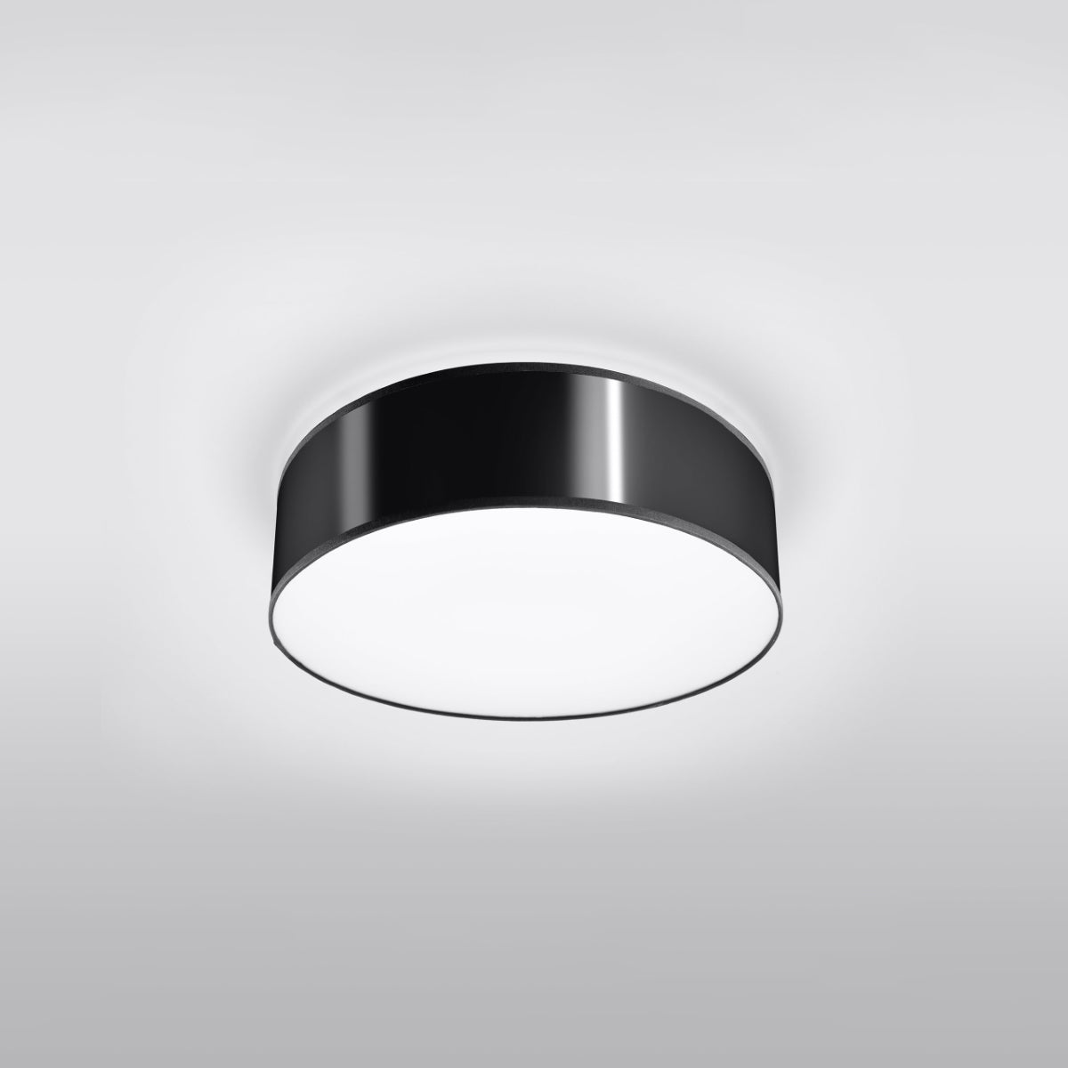 Arena Black Ceiling Lamp - 2x E27 LED - Modern PVC Design - 35x35x11 cm