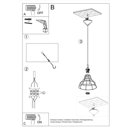 Anata Pendant Lamp - Black Steel - E27 Max 15W - Modern Scandinavian Design