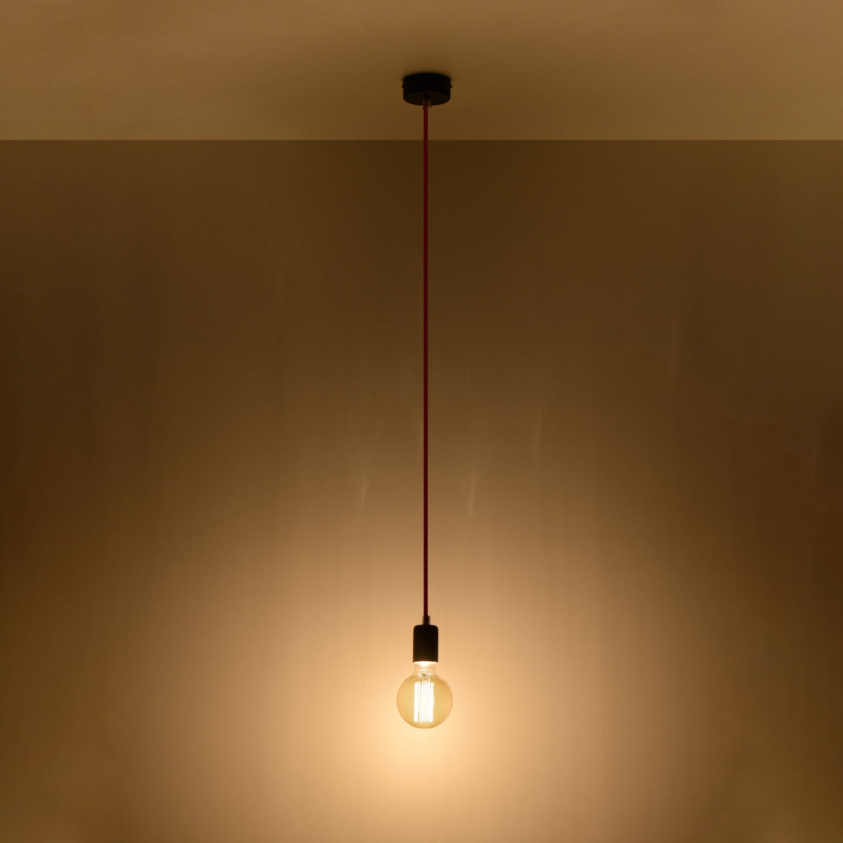 Edison Pendant Lamp - Black Fabric & Steel - E27 Max 15W - Minimalist Design