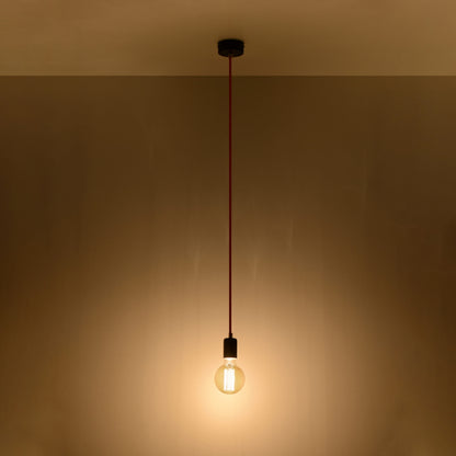 Edison Pendant Lamp - Black Fabric & Steel - E27 Max 15W - Minimalist Design