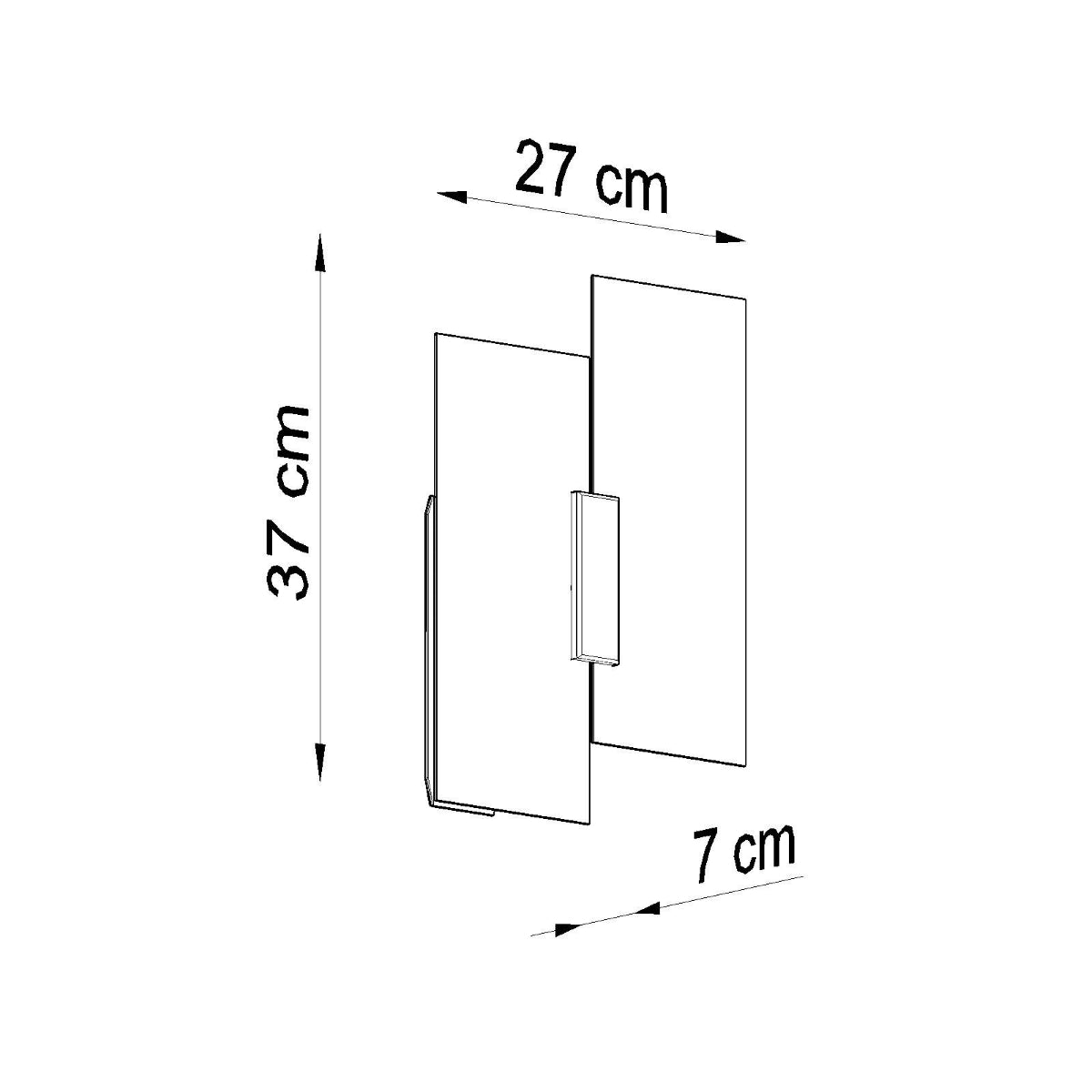 Fabiano Wall Lamp - Modern Chrome & White - Steel & Glass - E27 Max 15W LED - Geometric Design