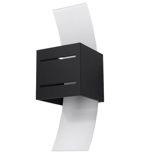 Loreto Wall Lamp - Black - Modern Aluminum & Glass - G9 LED Compatible - 10x12x30 cm