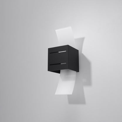 Loreto Wall Lamp - Black - Modern Aluminum & Glass - G9 LED Compatible - 10x12x30 cm