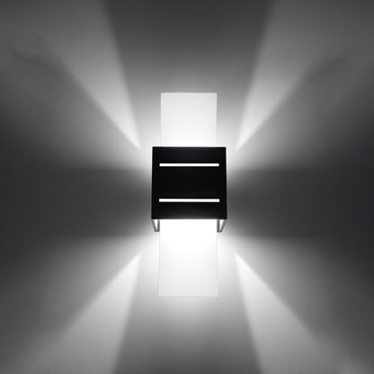 Loreto Wall Lamp - Black - Modern Aluminum & Glass - G9 LED Compatible - 10x12x30 cm