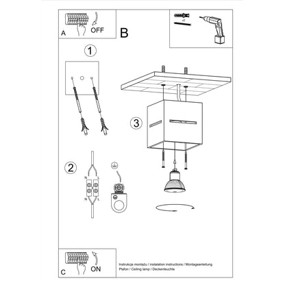 Lobo Black Ceiling Lamp - Minimalist Aluminum Design - G9 Socket - 10x10x10 cm