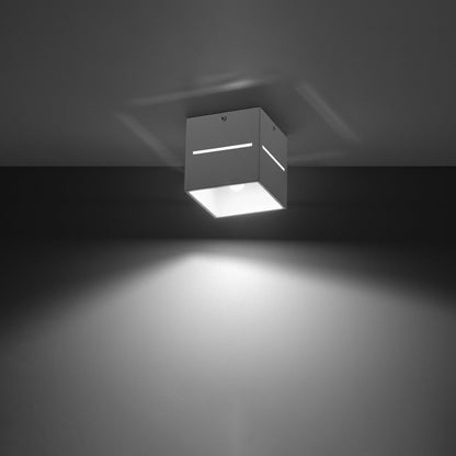 LOBO White Ceiling Lamp - Minimalist Aluminum Design - G9 LED Socket - 10x10x10 cm