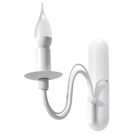 Minerwa Wall Lamp - Classic Candelabra Design - E14 - Steel - White Finish