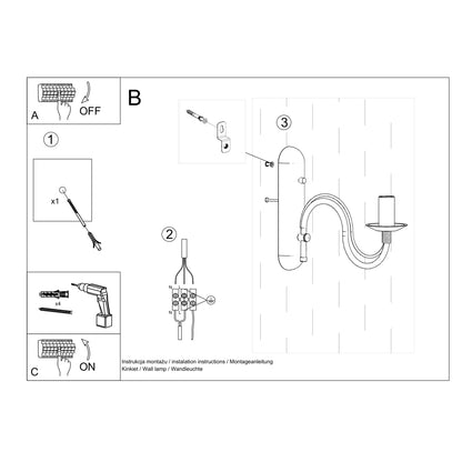 Minerwa Wall Lamp - Classic Candelabra Design - E14 - Steel - White Finish