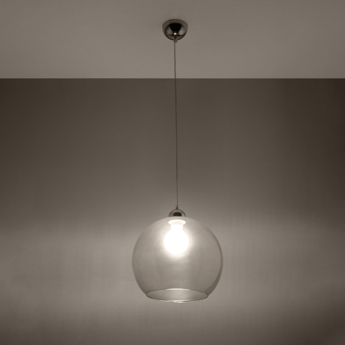 Pendant Lamp Ball - Transparent Glass Ball Lamp - Elegant Hanging Light - 8 Color Options - Replaceable E27 Bulb - Even Light Distribution - Easy to Clean