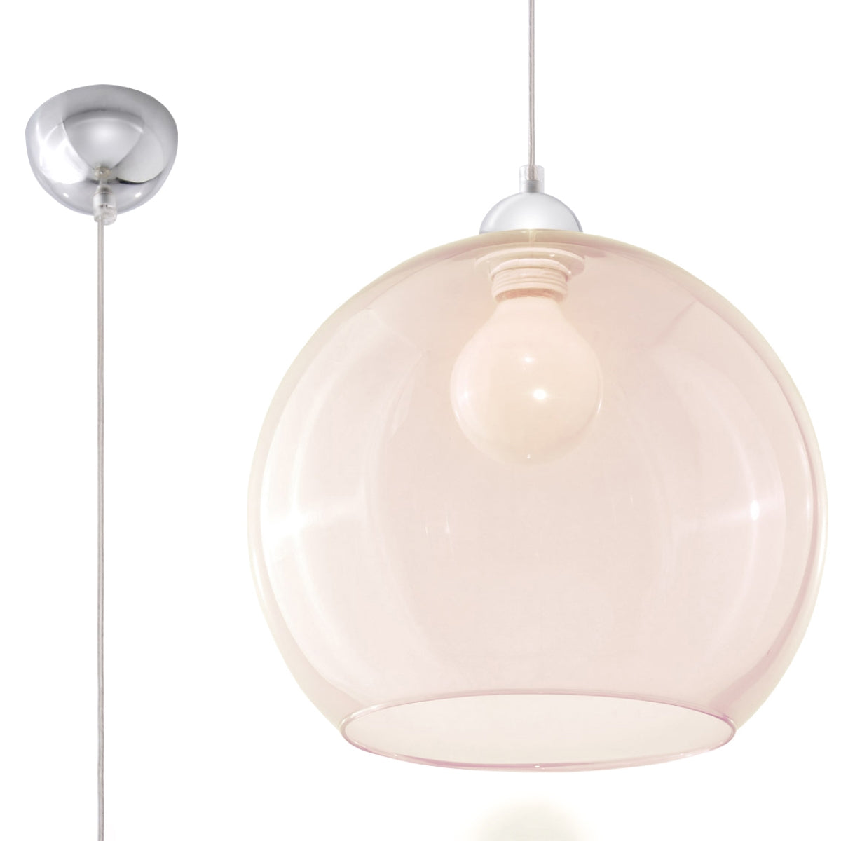 BALL Glass Pendant Lamp - Minimalist Design - 8 Color Options - E27 Bulb Compatible - Even Light Distribution