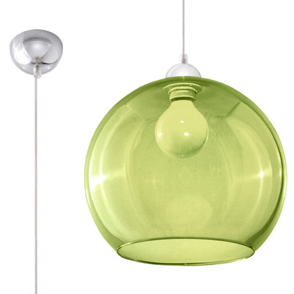 Glass Ball Pendant Lamp - Modern Hanging Light - 8 Color Options - Replaceable E27 Bulb Compatible - Evenly Dispersed Glow - Minimalist Design