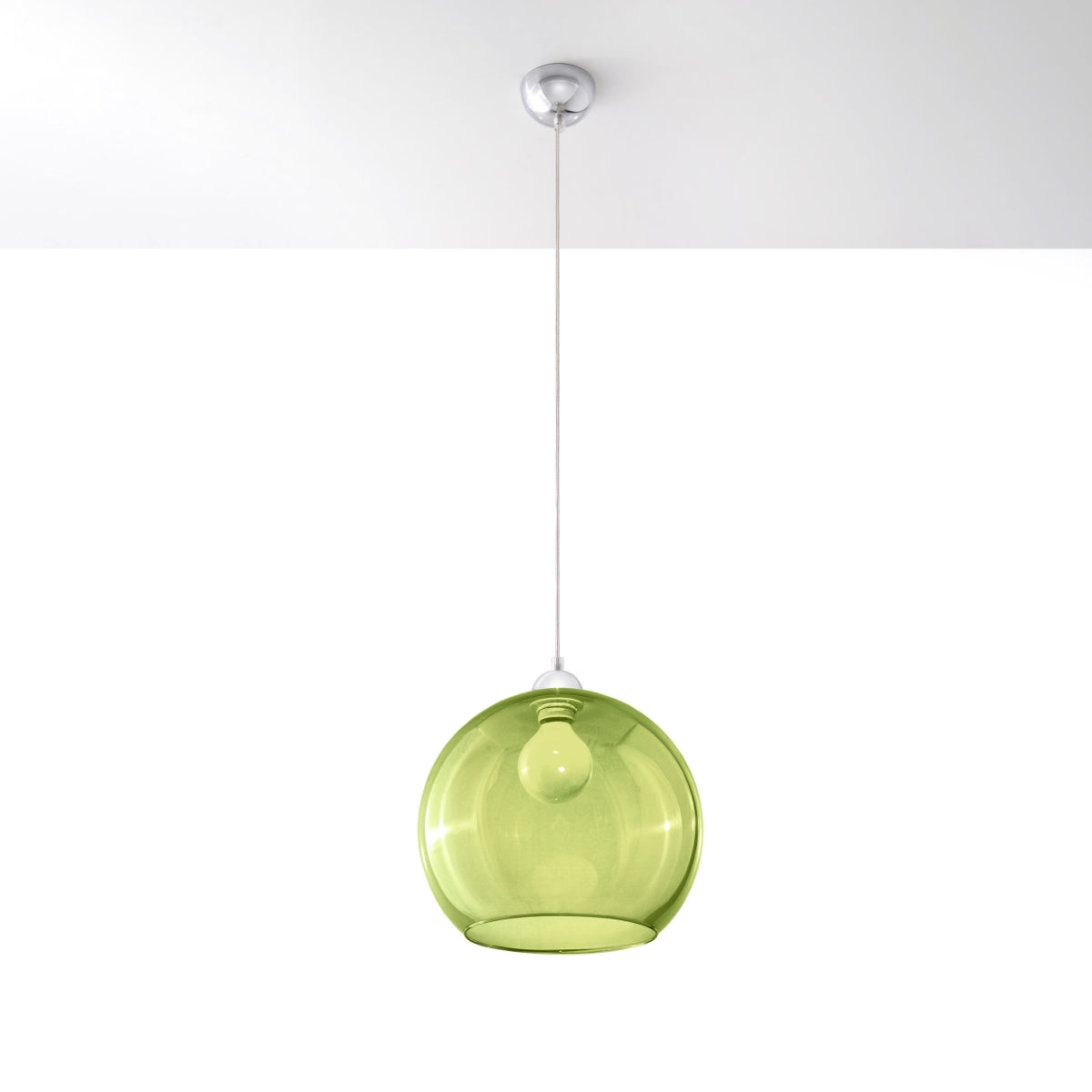 Glass Ball Pendant Lamp - Modern Hanging Light - 8 Color Options - Replaceable E27 Bulb Compatible - Evenly Dispersed Glow - Minimalist Design