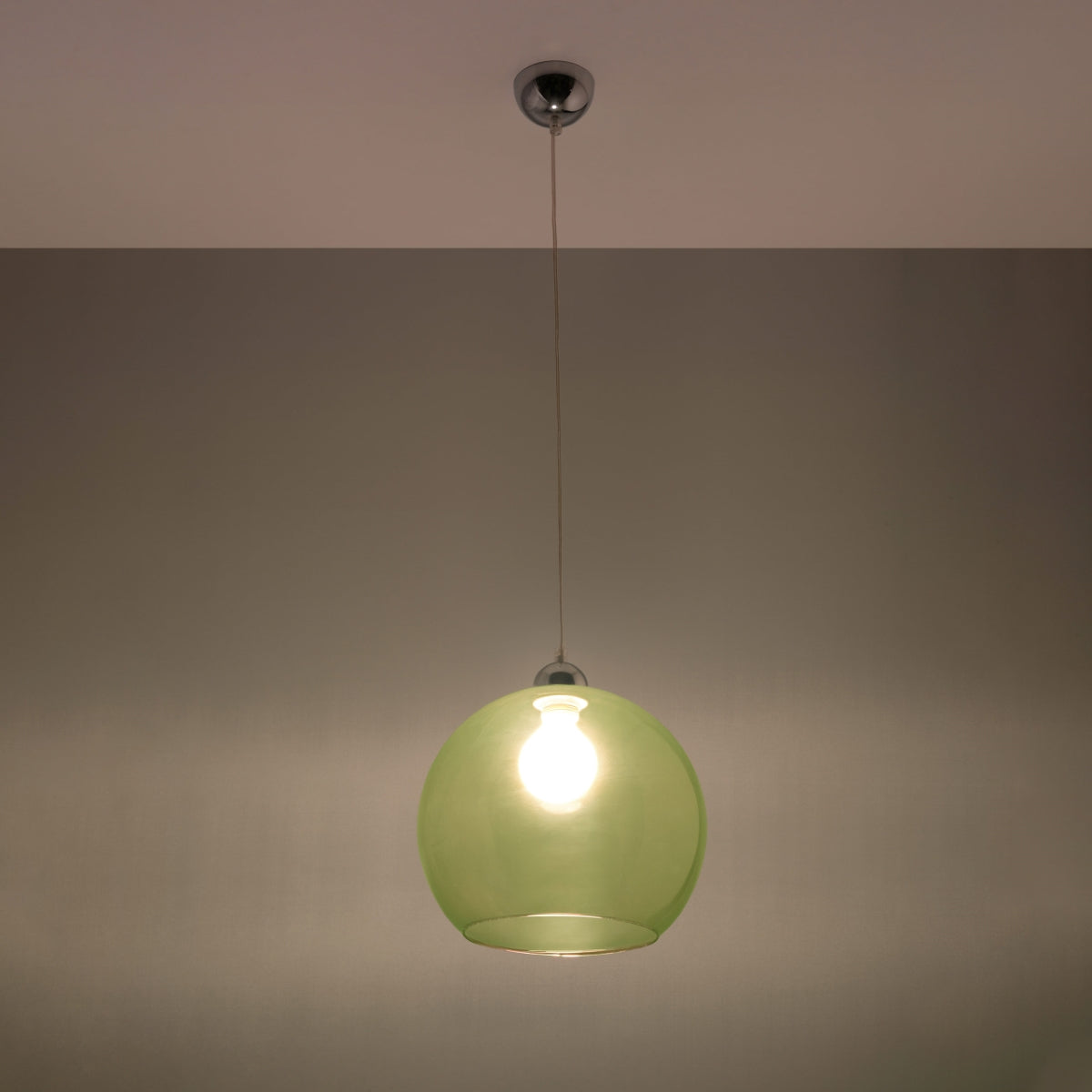 Glass Ball Pendant Lamp - Modern Hanging Light - 8 Color Options - Replaceable E27 Bulb Compatible - Evenly Dispersed Glow - Minimalist Design