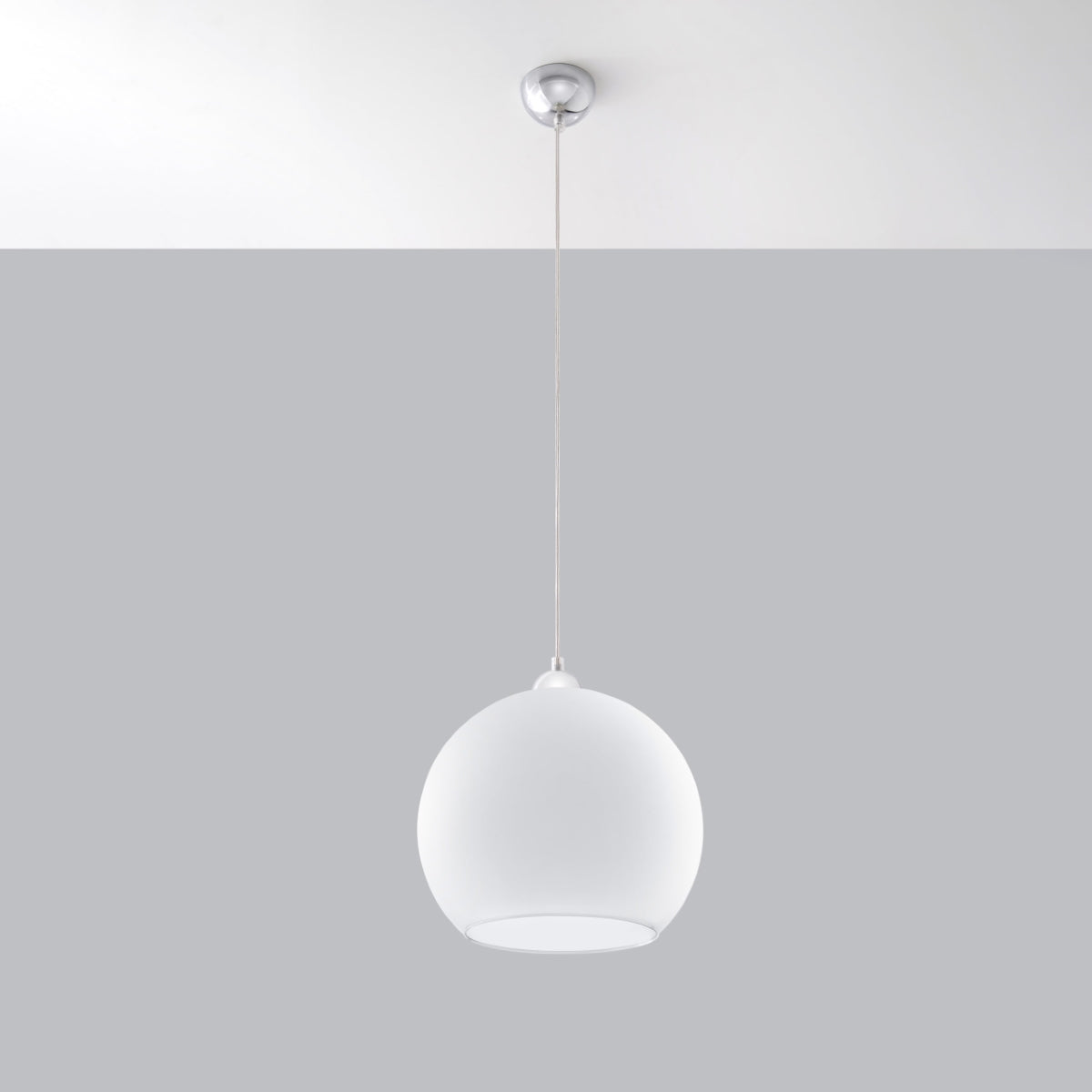 Pendant Lamp Ball - White Glass Ball Lamp - Elegant Hanging Light - 8 Color Options - Replaceable E27 Bulb - Even Light Distribution - Easy to Clean