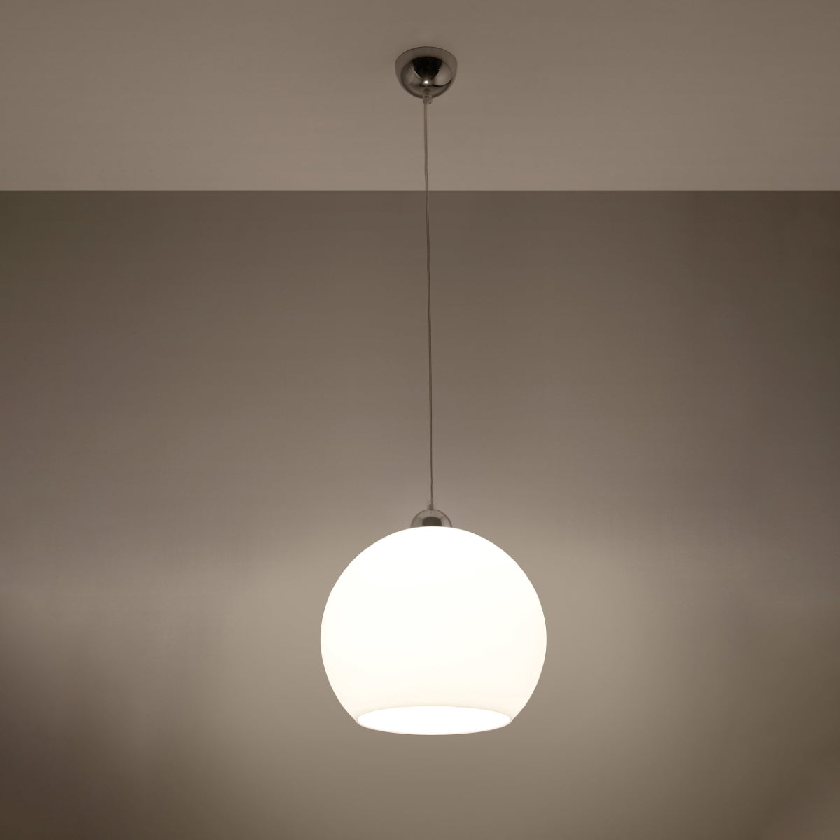 Pendant Lamp Ball - White Glass Ball Lamp - Elegant Hanging Light - 8 Color Options - Replaceable E27 Bulb - Even Light Distribution - Easy to Clean