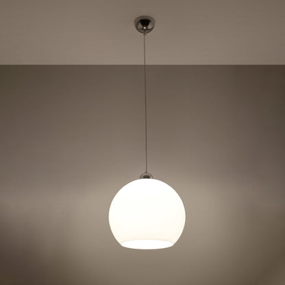 Pendant Lamp Ball - White Glass Ball Lamp - Elegant Hanging Light - 8 Color Options - Replaceable E27 Bulb - Even Light Distribution - Easy to Clean