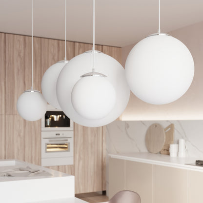 UGO - Pendant Lamp 20 - Modern Hanging Ball Lamp - Chrome/Gold Accent - E27 Compatible