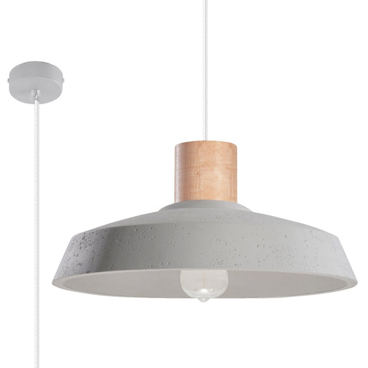 AFRA Concrete Pendant Lamp - Industrial Loft Design - E27 Bulb Compatible - Light Gray Durable Concrete Shade