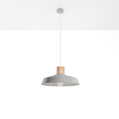 AFRA Concrete Pendant Lamp - Industrial Loft Design - E27 Bulb Compatible - Light Gray Durable Concrete Shade