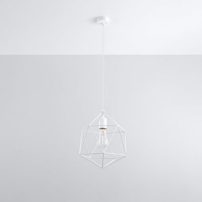 Pendant Lamp Gaspare White - Designer Geometric Pendant Lamp - Adjustable Suspension Height - Universal Design - Replaceable E27 Bulb