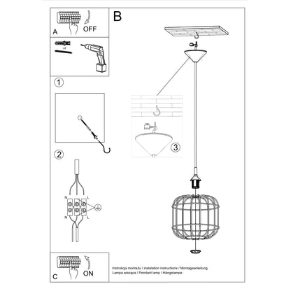 Pendant Lamp Celta White - Modern Geometric Design - Adjustable Suspension Height - Replaceable E27 Bulb - Elegant & Versatile Lighting Solution