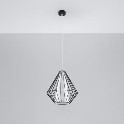 Pendant Lamp Demi Black - Geometric Designer Pendant - Adjustable Height - Minimalist Modern Style - Replaceable E27 Bulb - Functional and Elegant