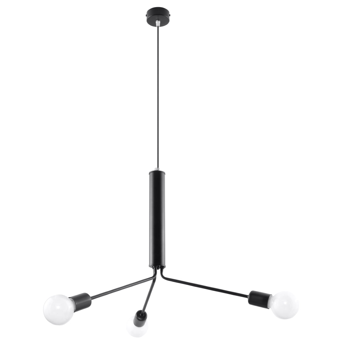 DUOMO 3 Industrial Ceiling Lamp - Loft Style - Black Steel - Multiple Bulb Options