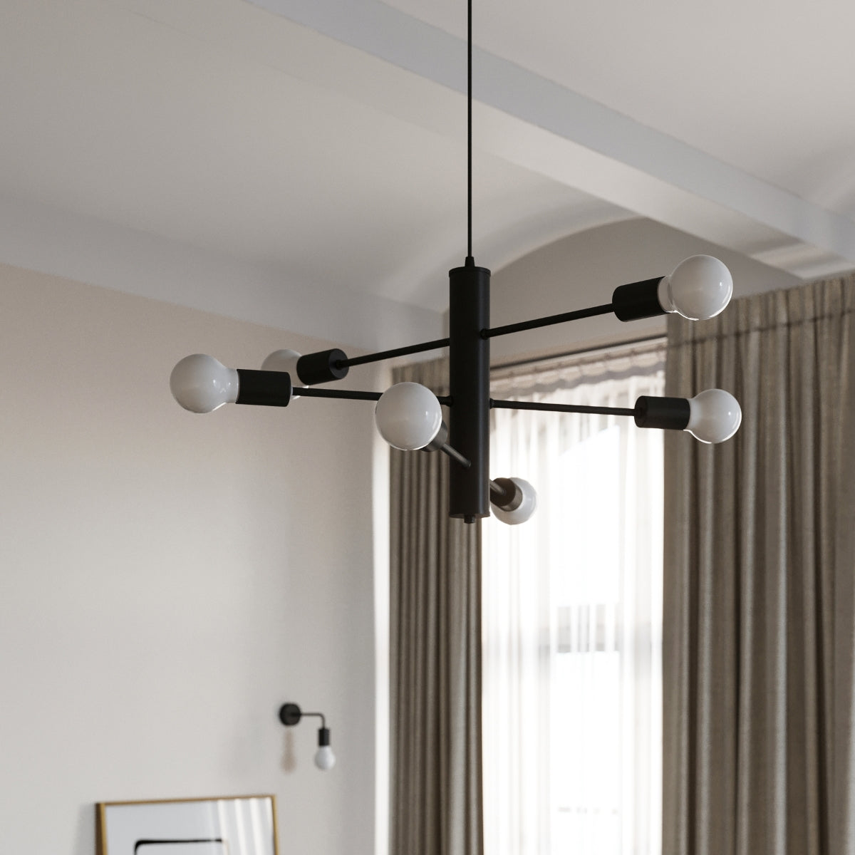 DUOMO 3 Industrial Ceiling Lamp - Loft Style - Black Steel - Multiple Bulb Options