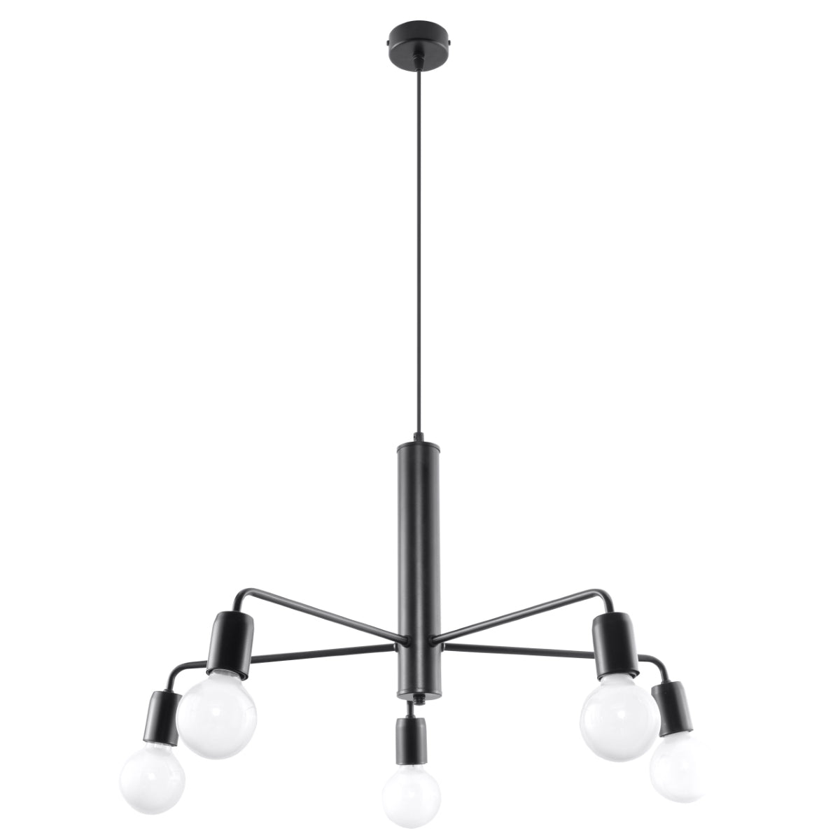 DUOMO 5 Industrial Ceiling Lamp - Black Powder-Coated Steel - Loft Design