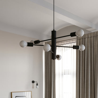 DUOMO 5 Industrial Ceiling Lamp - Black Powder-Coated Steel - Loft Design