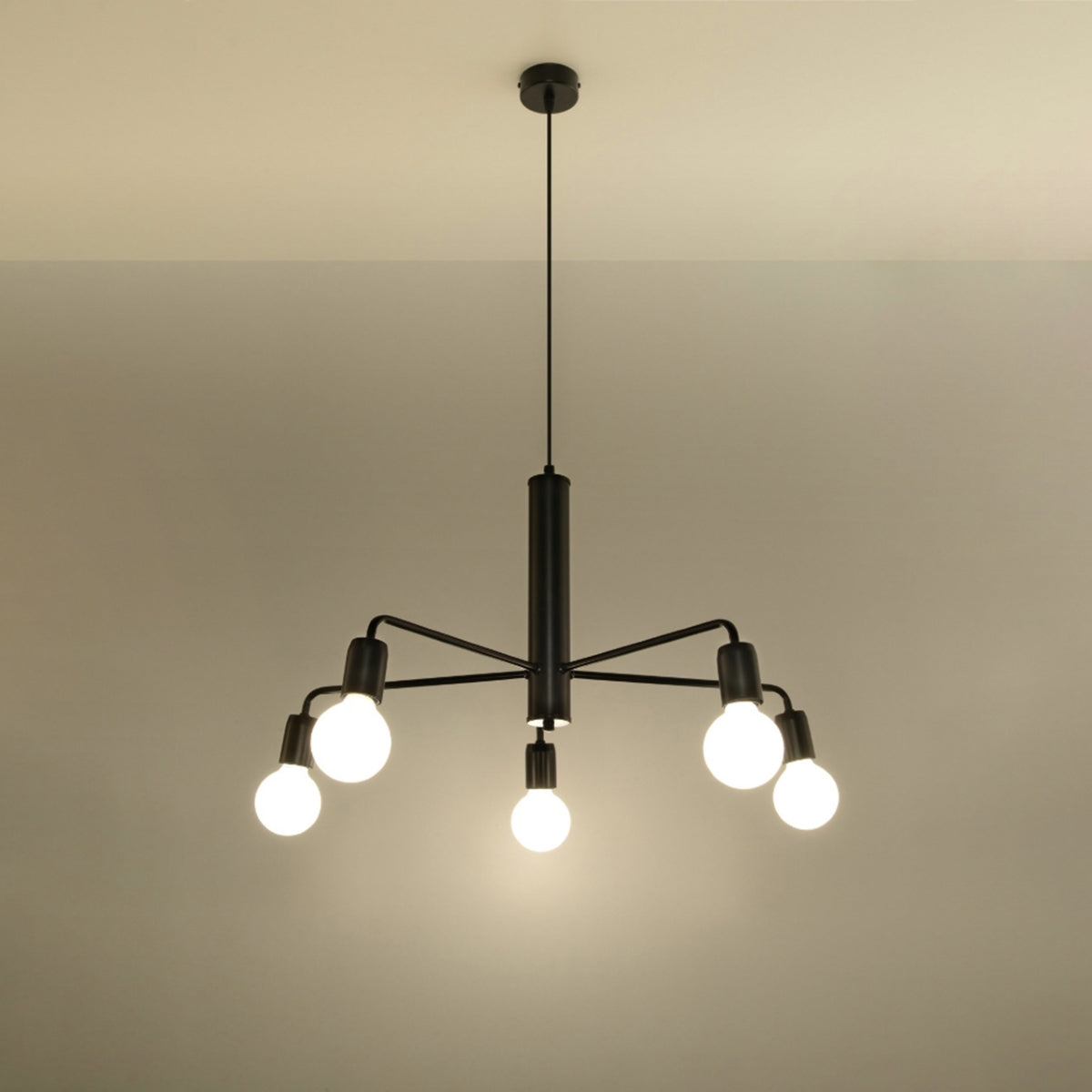 DUOMO 5 Industrial Ceiling Lamp - Black Powder-Coated Steel - Loft Design