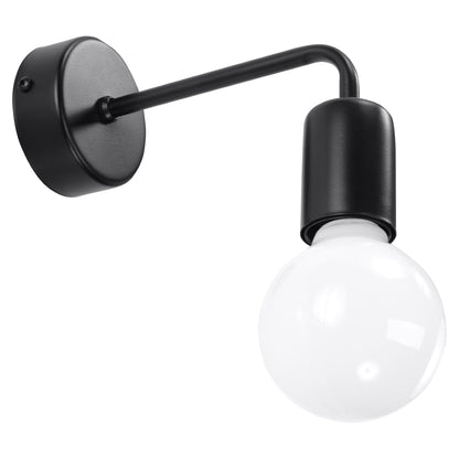 Duomo - Industrial Wall Lamp - Loft-Style Design - Powder-Coated Steel - E27 Bulb Compatible - Black Finish