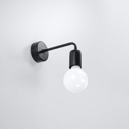 Duomo - Industrial Wall Lamp - Loft-Style Design - Powder-Coated Steel - E27 Bulb Compatible - Black Finish