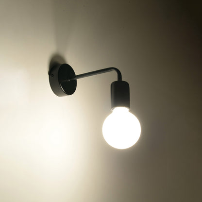 Duomo - Industrial Wall Lamp - Loft-Style Design - Powder-Coated Steel - E27 Bulb Compatible - Black Finish