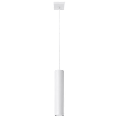 Pendant Lamp Lagos 1 White - Minimalist Hanging Lamp - Adjustable Height - GU10 Bulb Compatible - Durable Powder-Coated Steel Shade