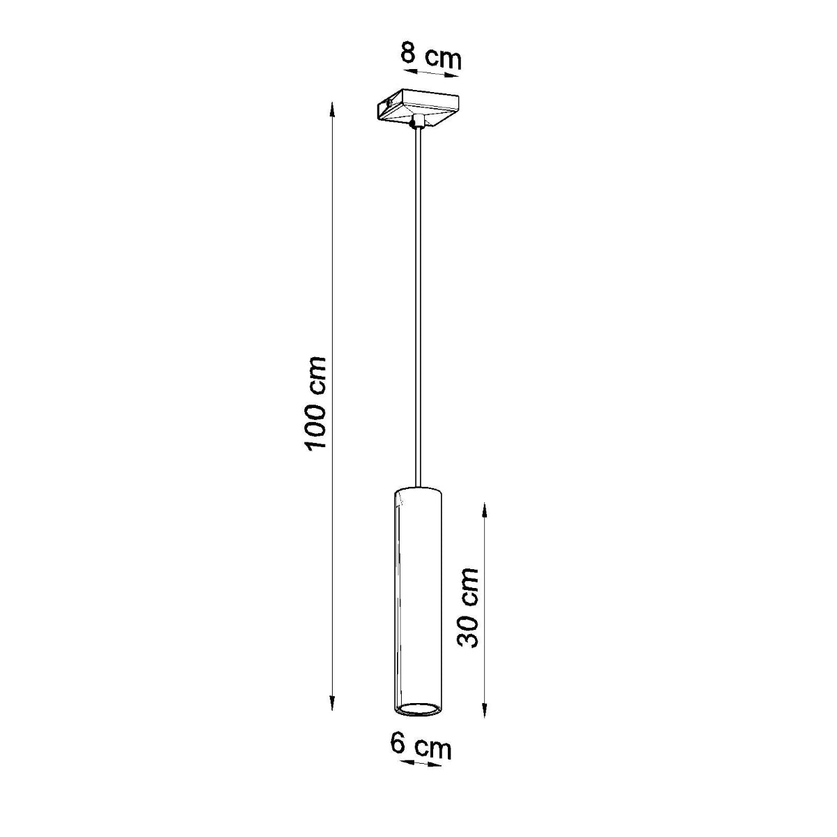 Pendant Lamp Lagos 1 White - Minimalist Hanging Lamp - Adjustable Height - GU10 Bulb Compatible - Durable Powder-Coated Steel Shade